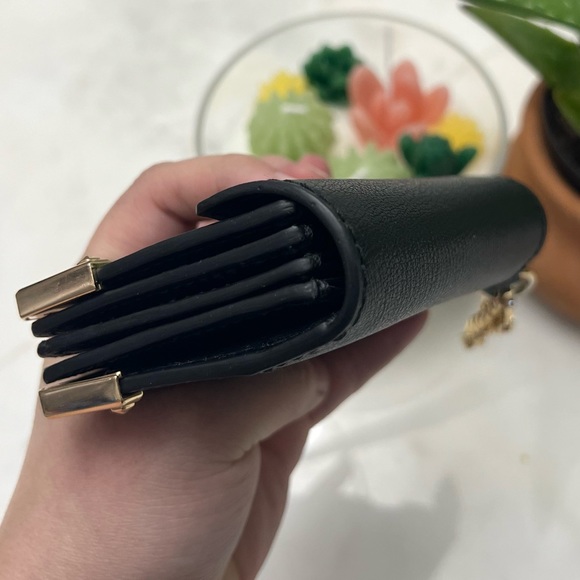 SOLD — Michael Kors Kinsley Accordion Card Holder Black w/ Gold Accents - Picture 4 of 10